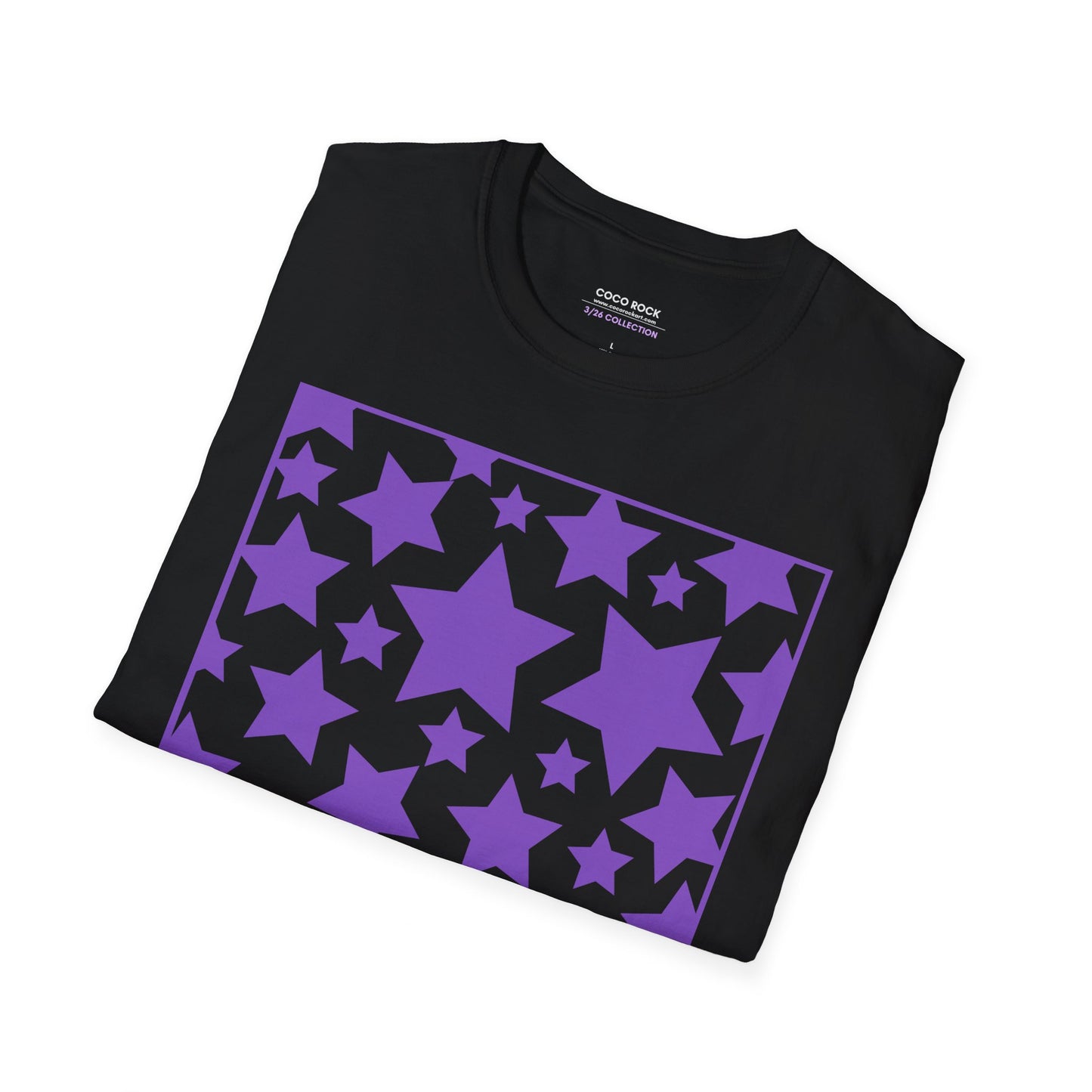 Purple Star Pattern - 3/26 Collection - Graphic Unisex Softstyle T-Shirt