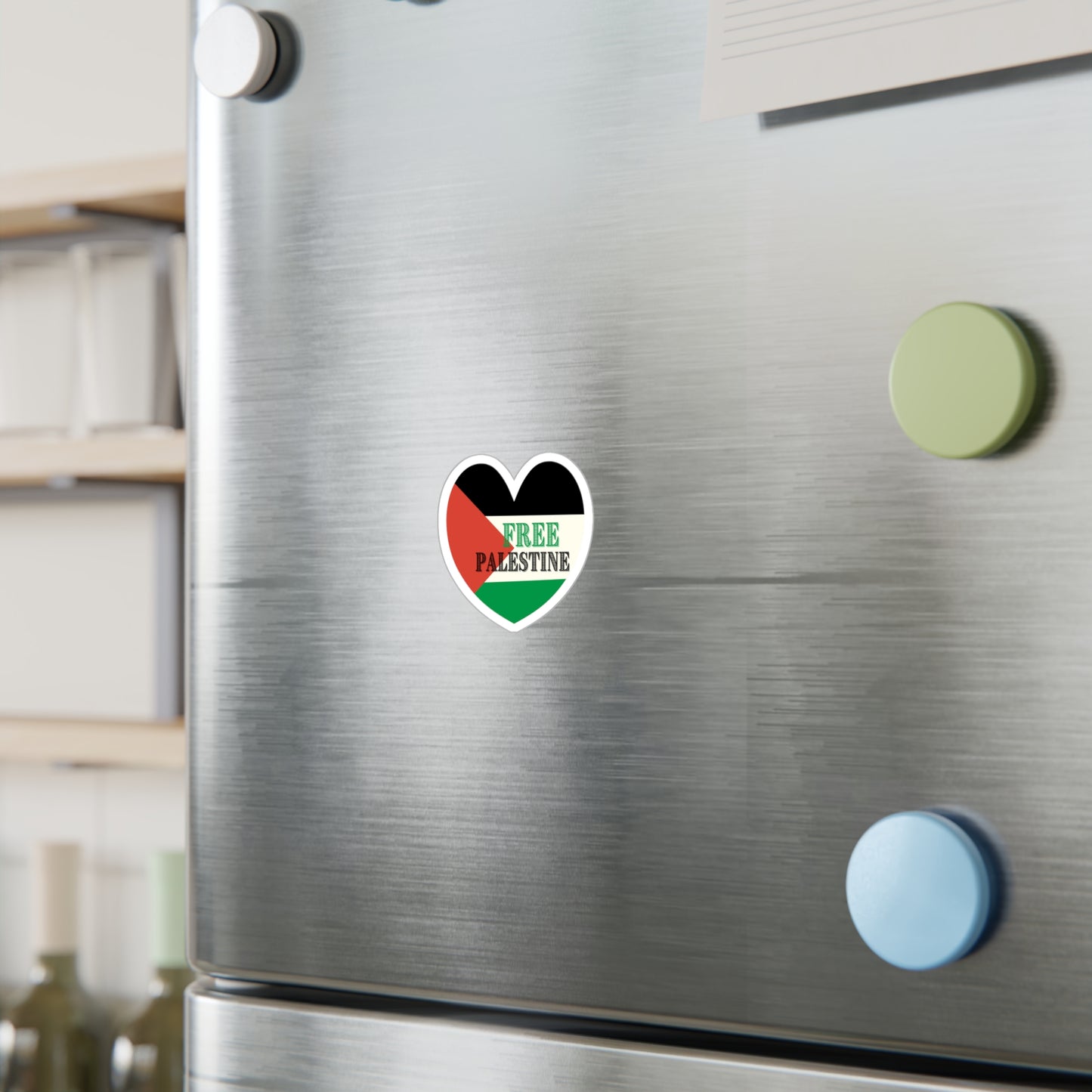 Free Palestine Heart Sticker Kiss-Cut Vinyl Decals