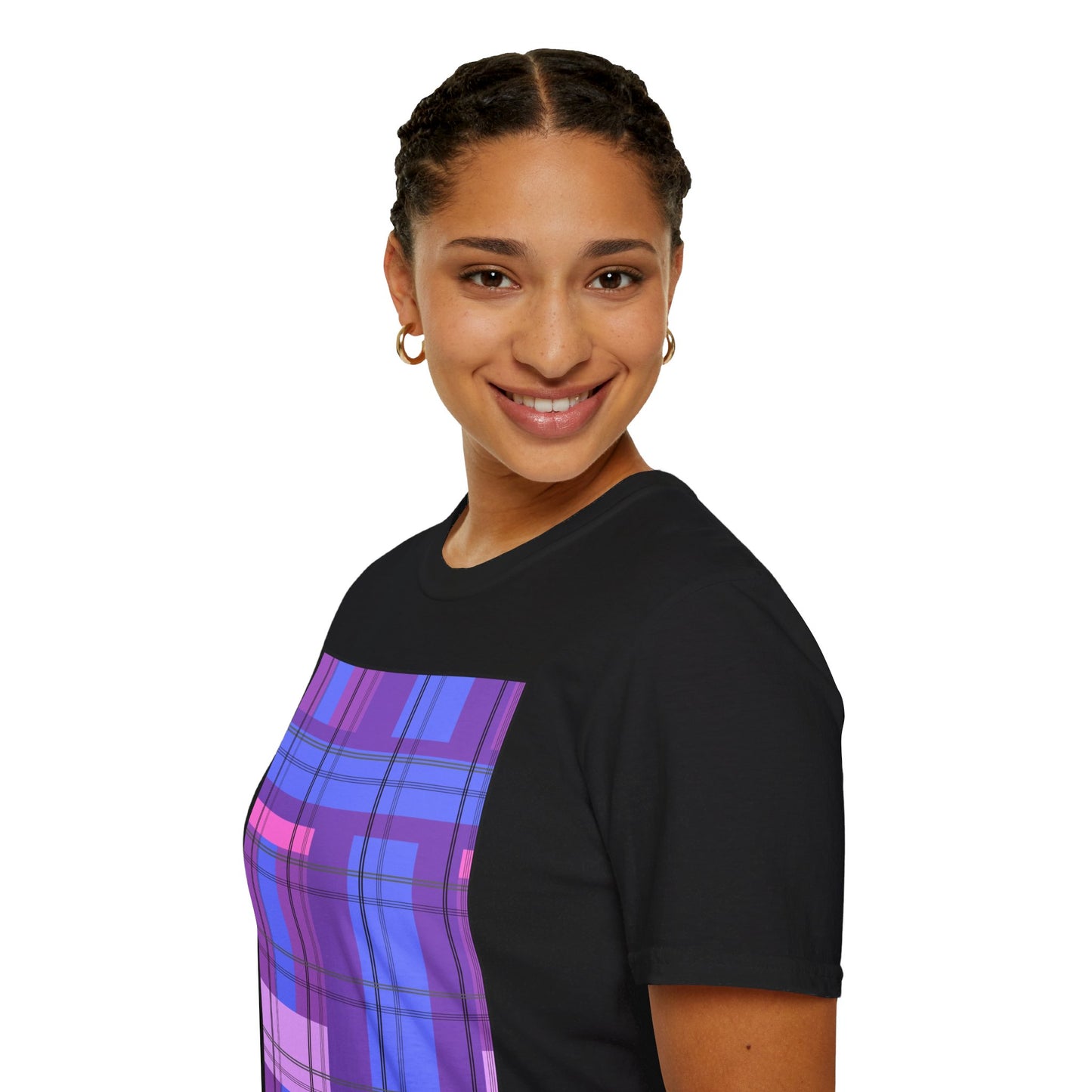 Purple Plaid Pattern - 3/26 Collection - Graphic Unisex Softstyle T-Shirt