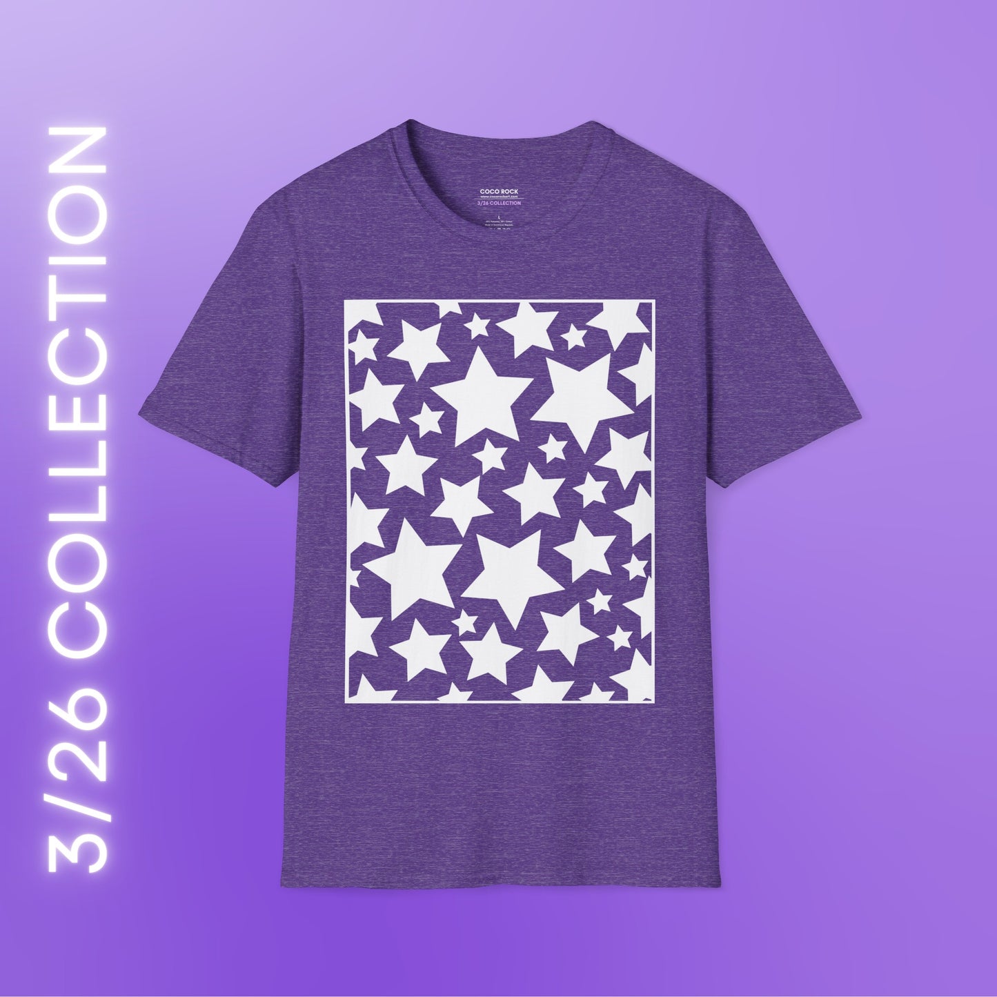 White Star Pattern - 3/26 Collection - Graphic Unisex Softstyle T-Shirt