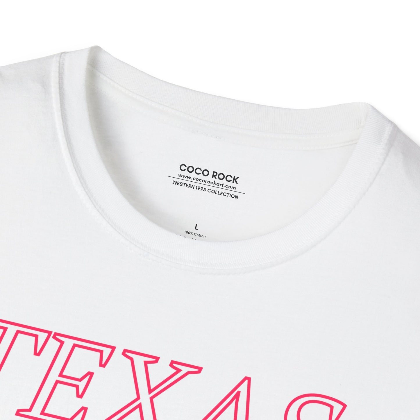 Texas, USA, Pink Desert Cactus Graphic T-Shirt, Western 1995 Graphic Tee Collection