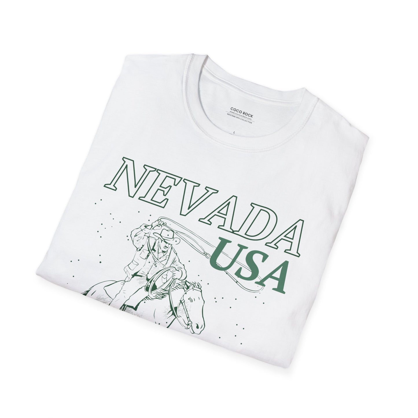 Nevada, USA, Cowboy Lasso Graphic T-Shirt, Western 1995 Graphic Tee Collection