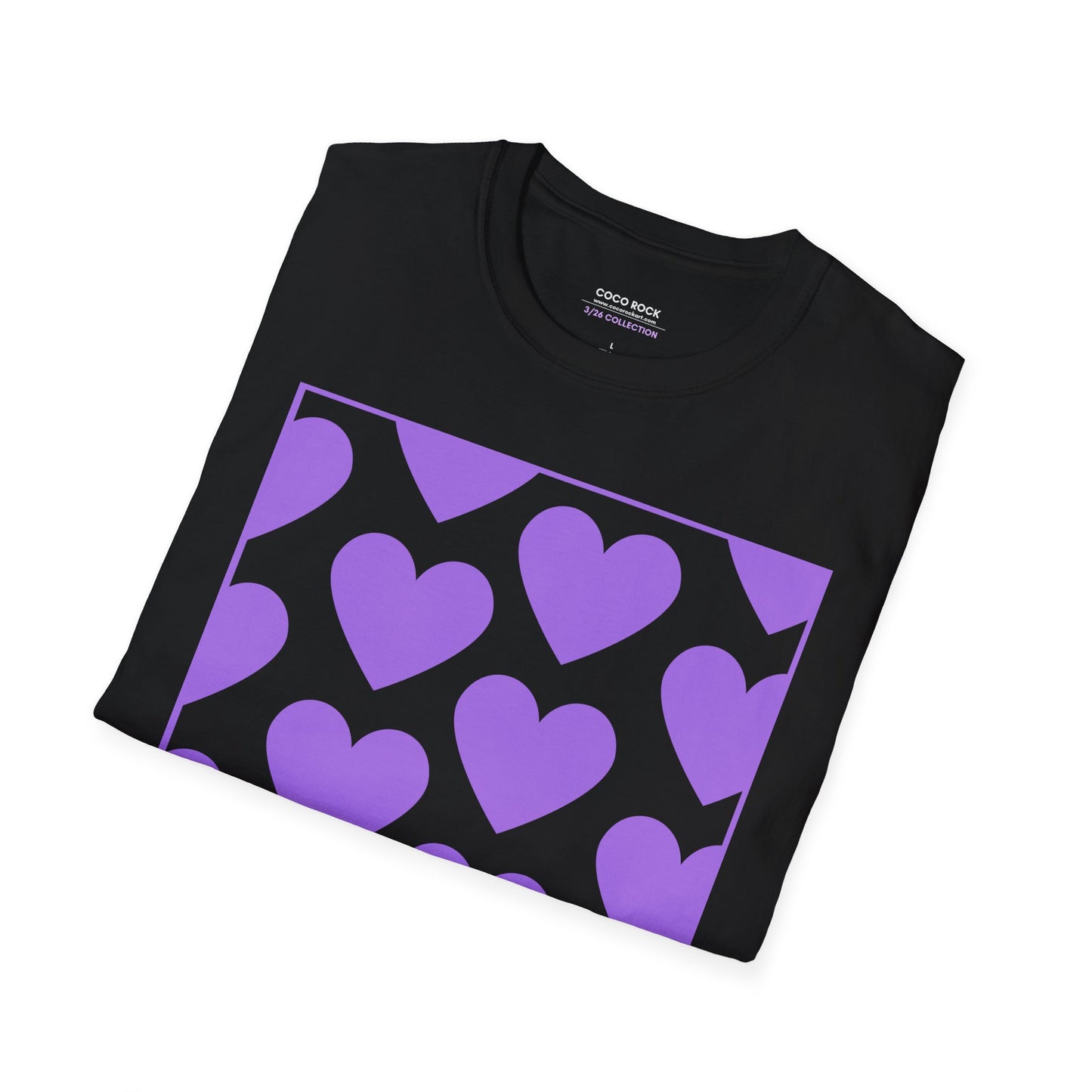 Purple Heart Pattern - 3/26 Collection - Graphic Unisex Softstyle T-Shirt