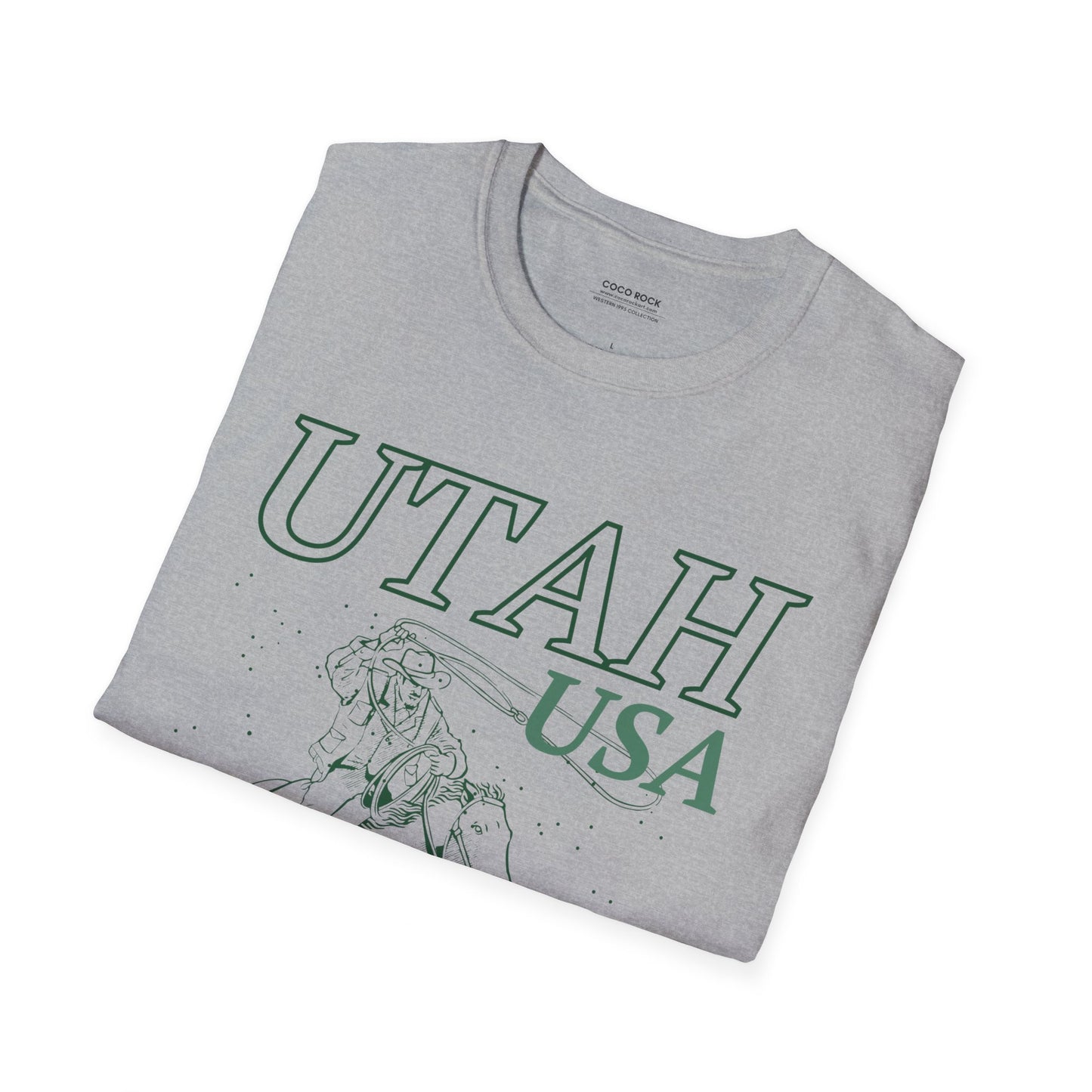 Utah, USA, Cowboy Lasso Graphic T-Shirt, Western 1995 Graphic Tee Collection