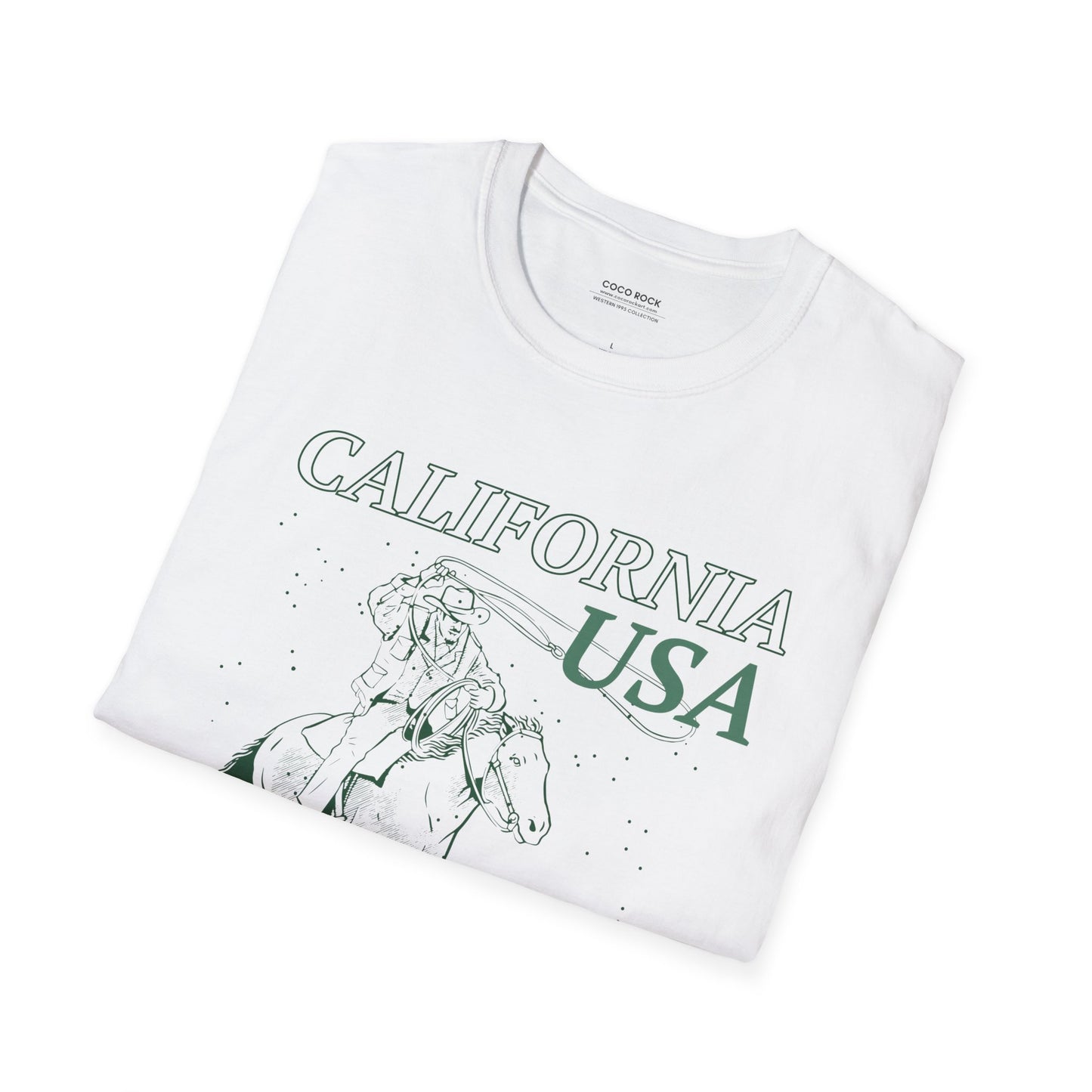 California, USA, Cowboy Lasso Graphic T-Shirt, Western 1995 Graphic Tee Collection