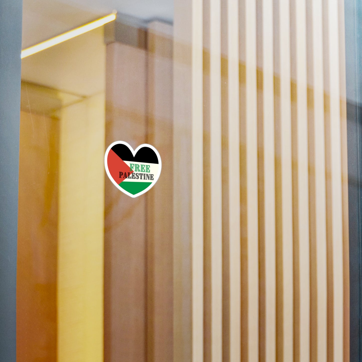 Free Palestine Heart Sticker Kiss-Cut Vinyl Decals