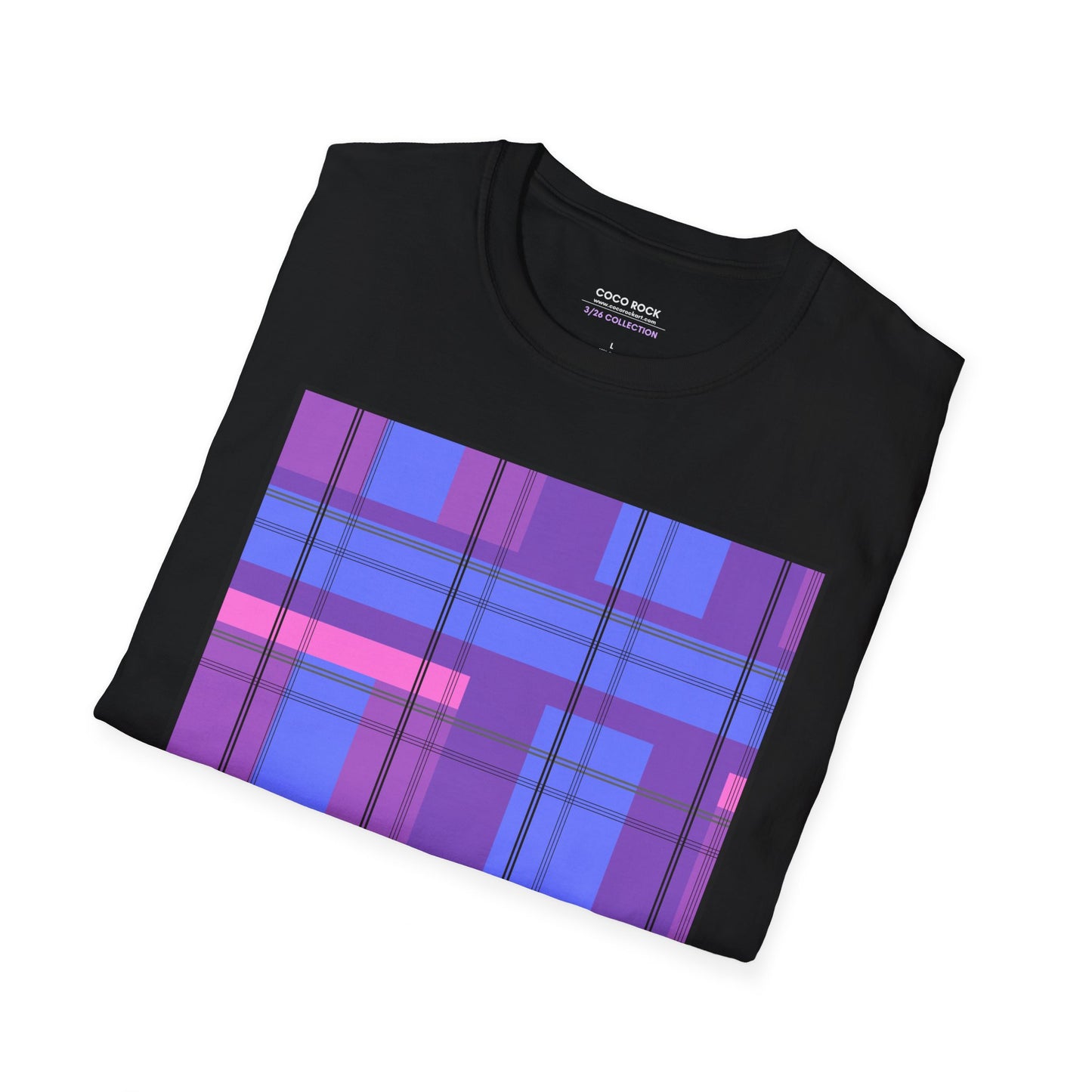 Purple Plaid Pattern - 3/26 Collection - Graphic Unisex Softstyle T-Shirt