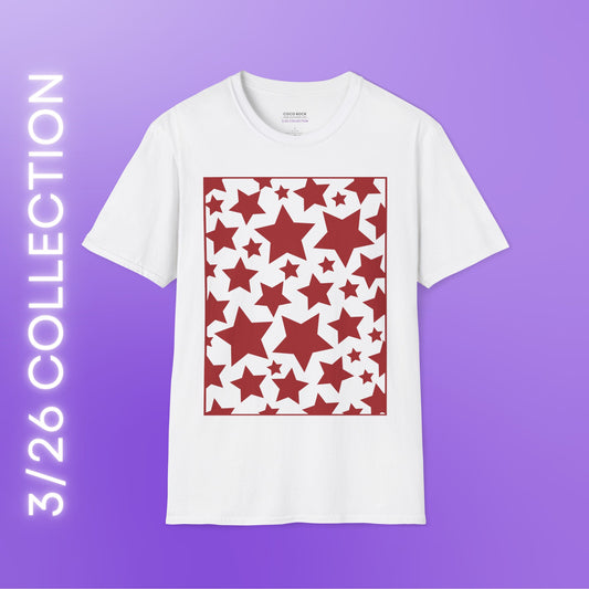 Red Star Pattern - 3/26 Collection - Graphic Unisex Softstyle T-Shirt