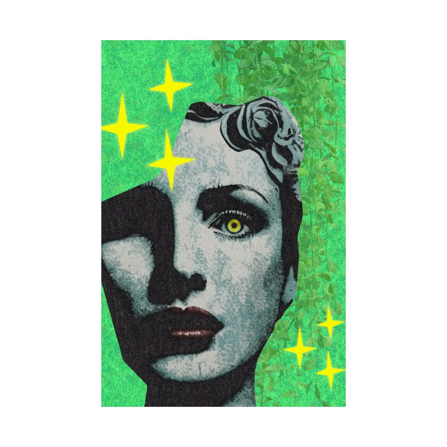 Copy of Eclectic Mixed Media Art - Moss Bust - Matte Vertical Posters