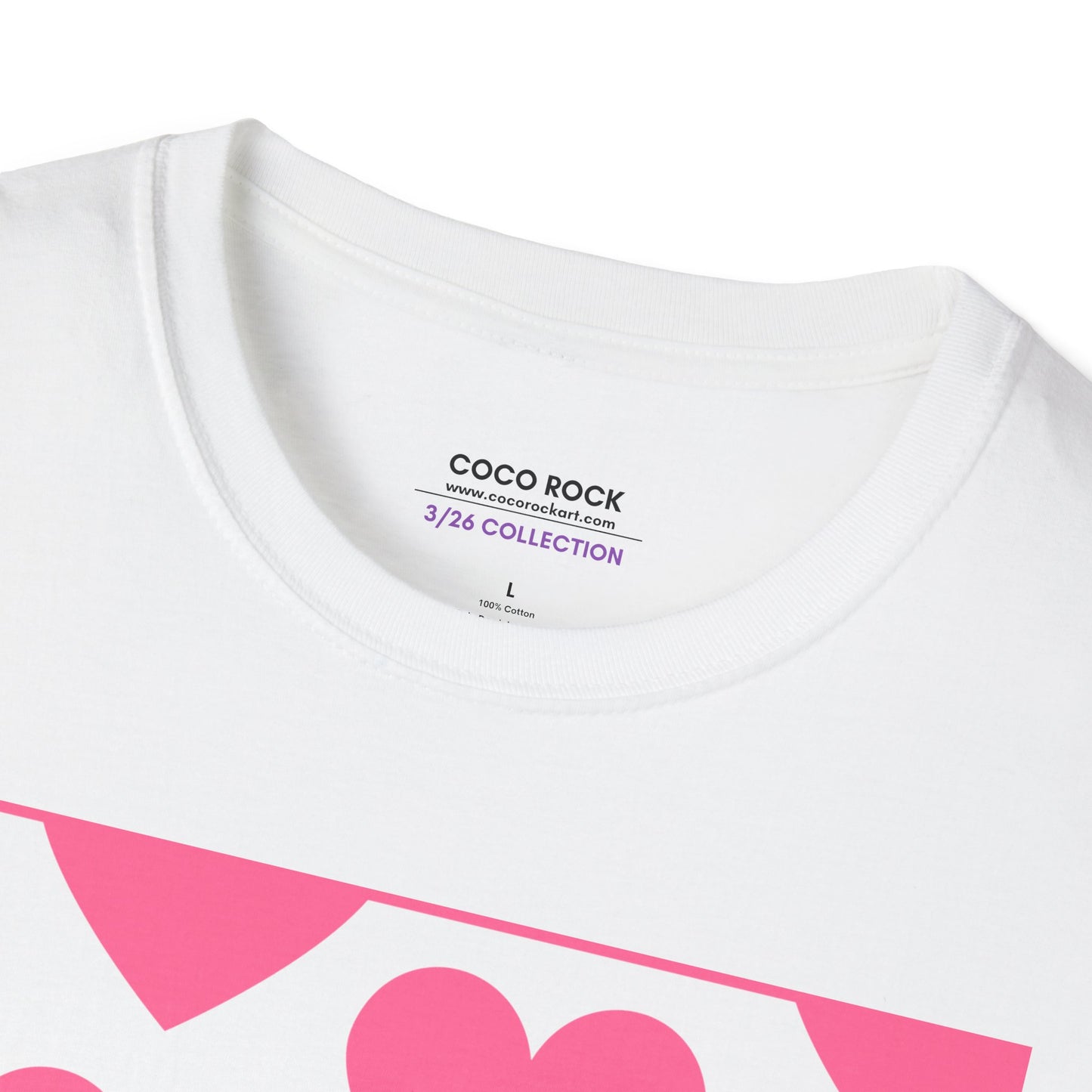 Pink Heart Pattern - 3/26 Collection - Graphic Unisex Softstyle T-Shirt