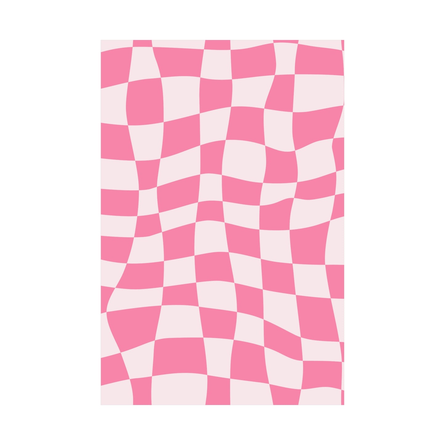 Pop Pink Wall Art - White and Pink Checker Pattern - Matte Vertical Posters