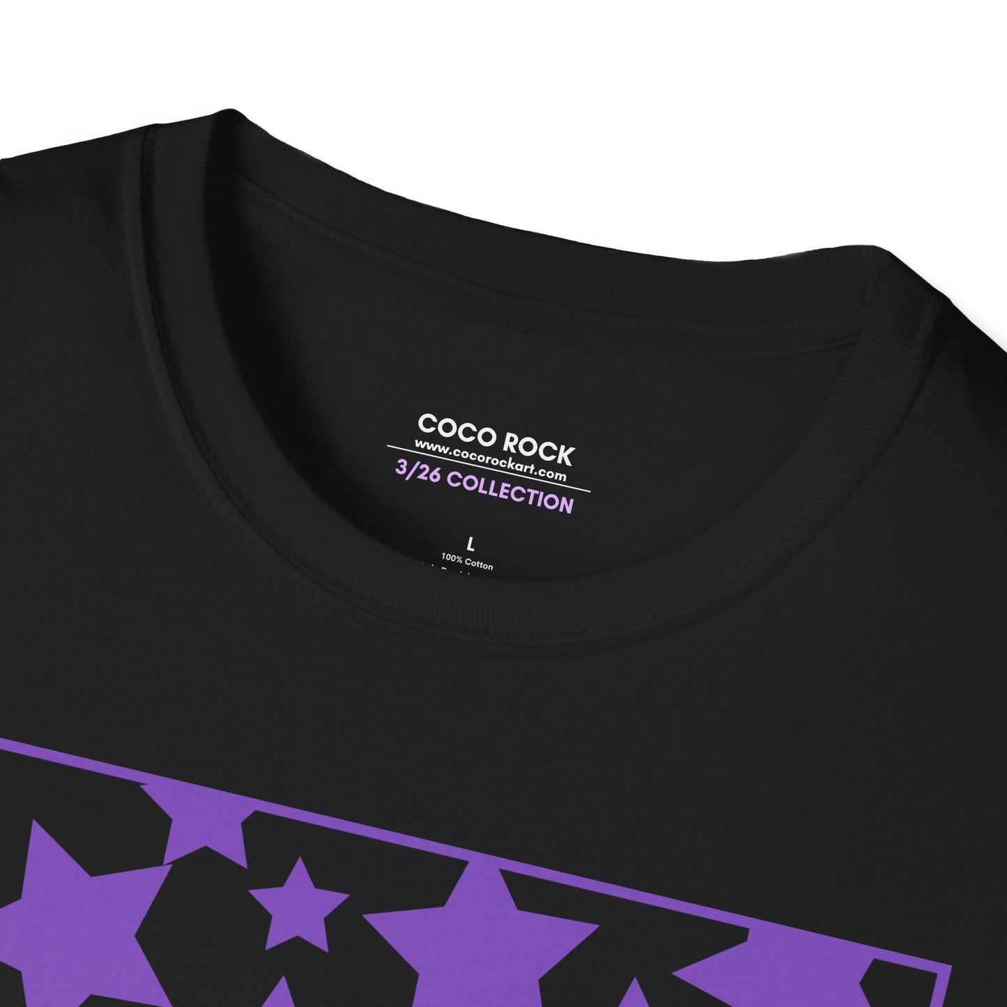 Purple Star Pattern - 3/26 Collection - Graphic Unisex Softstyle T-Shirt