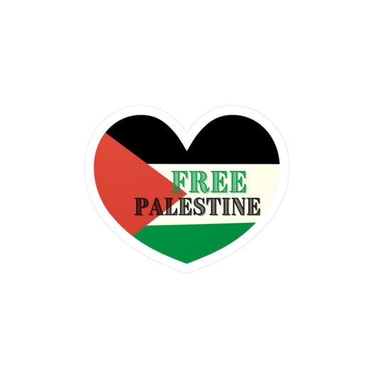 Free Palestine Heart Sticker Kiss-Cut Vinyl Decals