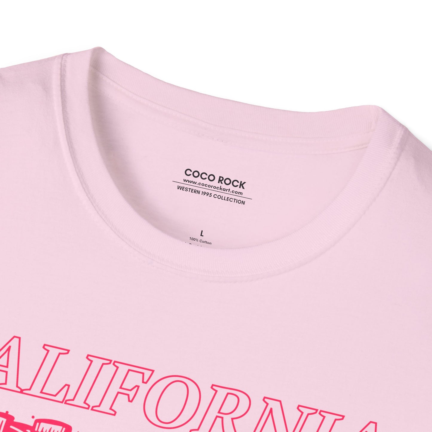 California, USA, Pink Cowboy Boots Graphic T-Shirt, Western 1995 Graphic Tee Collection