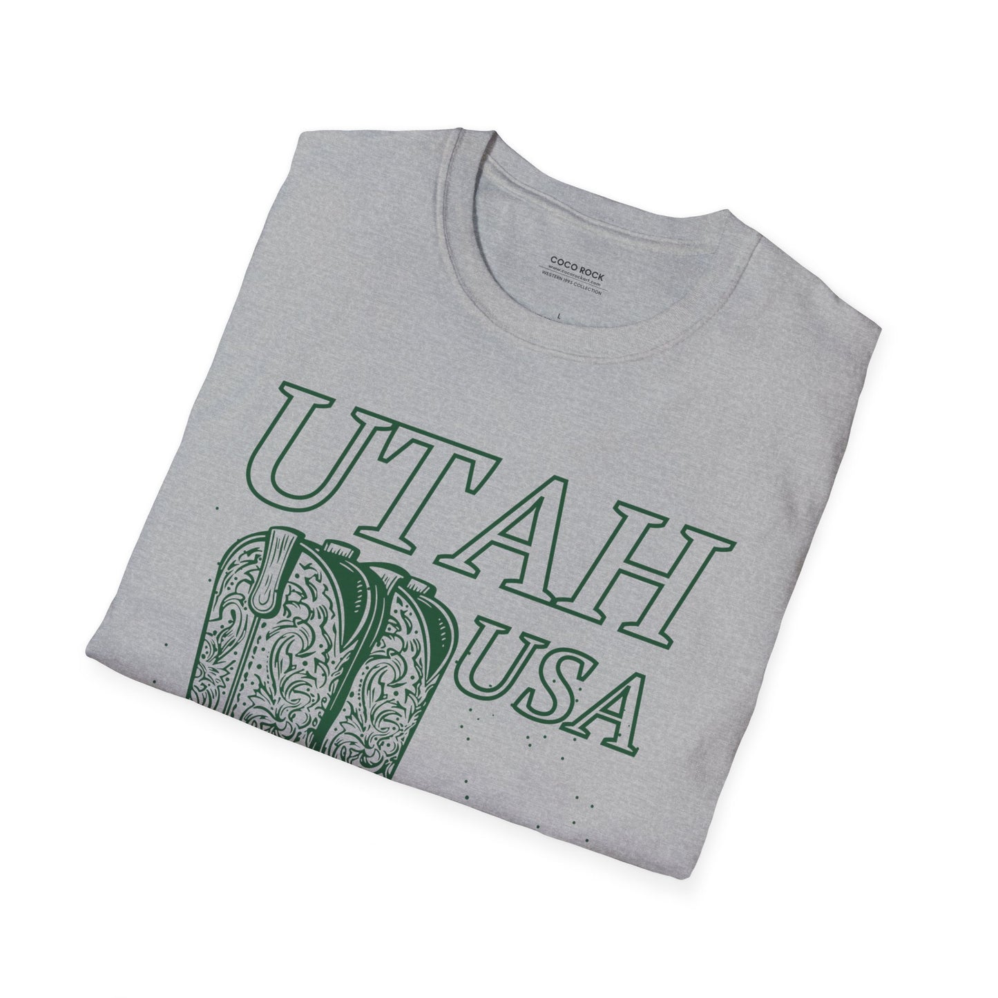 Utah, USA, Cowboy Boots Graphic T-Shirt, Western 1995 Graphic Tee Collection