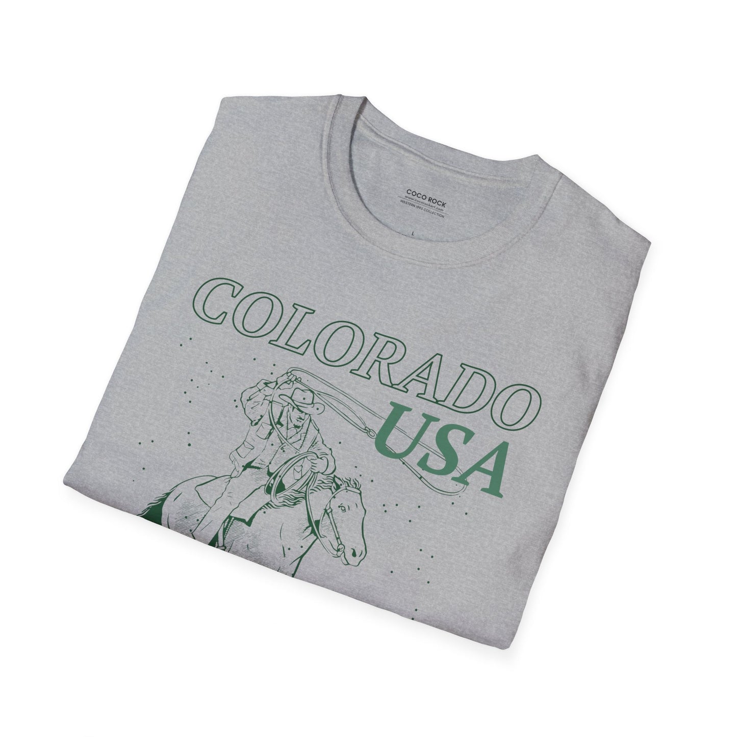 Colorado, USA, Cowboy Lasso Graphic T-Shirt, Western 1995 Graphic Tee Collection