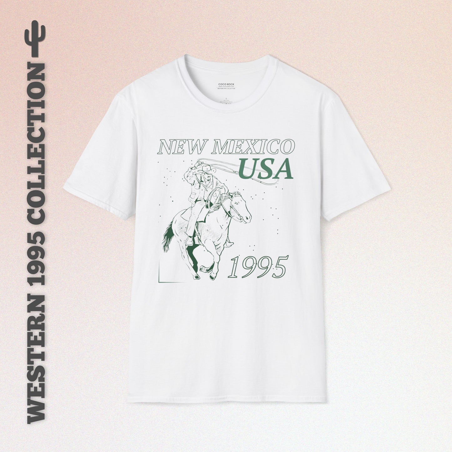 New Mexico, USA, Cowboy Lasso Graphic T-Shirt, Western 1995 Graphic Tee Collection