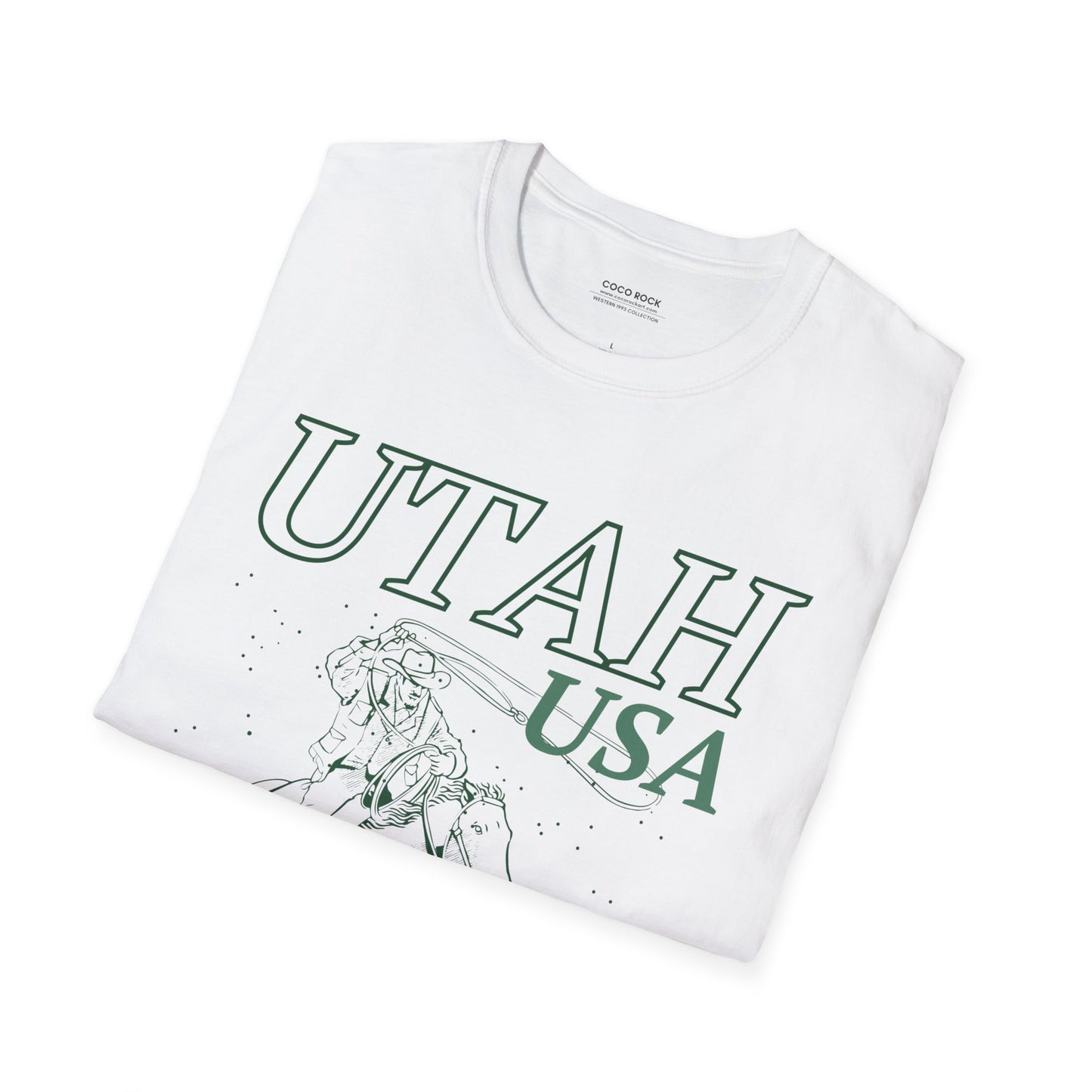 Utah, USA, Cowboy Lasso Graphic T-Shirt, Western 1995 Graphic Tee Collection