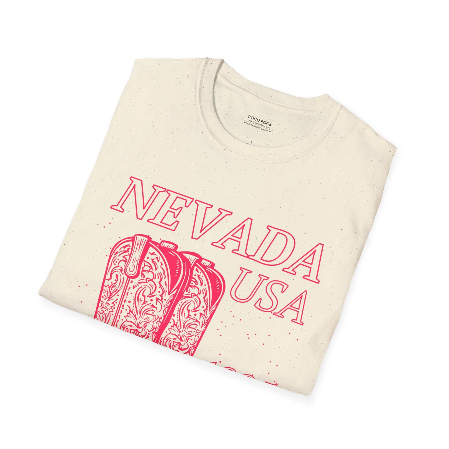 Nevada, USA, Pink Cowboy Boots Graphic T-Shirt, Western 1995 Graphic Tee Collection