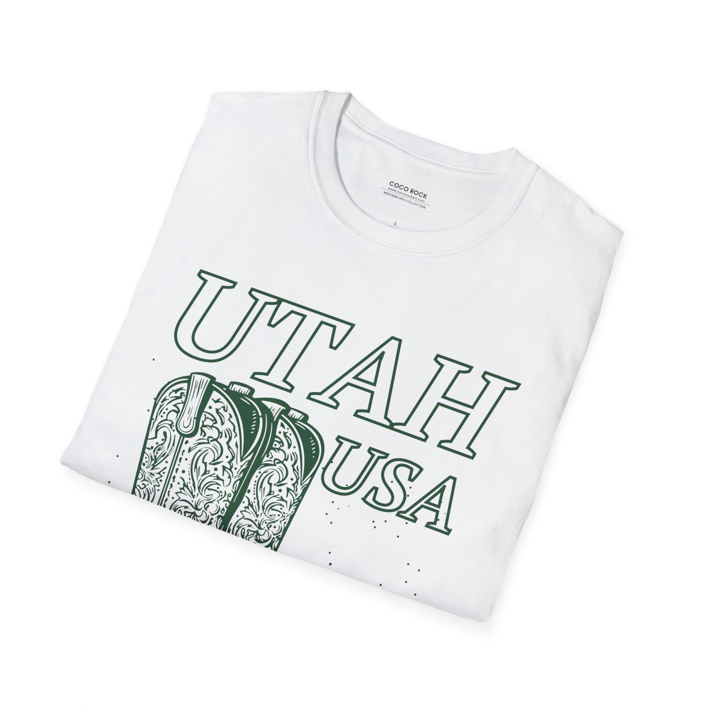 Utah, USA, Cowboy Boots Graphic T-Shirt, Western 1995 Graphic Tee Collection