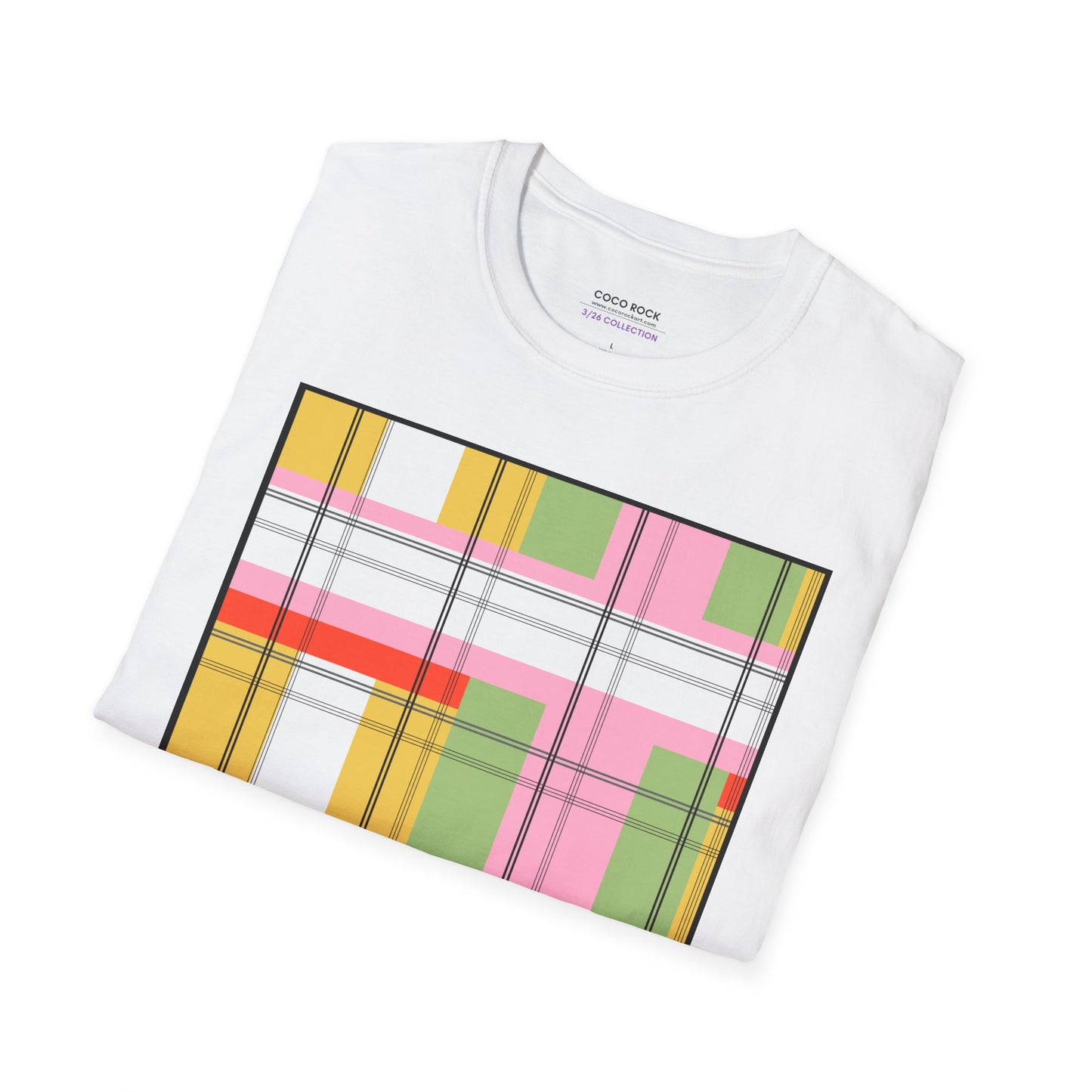 Yellow Plaid Pattern - 3/26 Collection - Graphic Unisex Softstyle T-Shirt