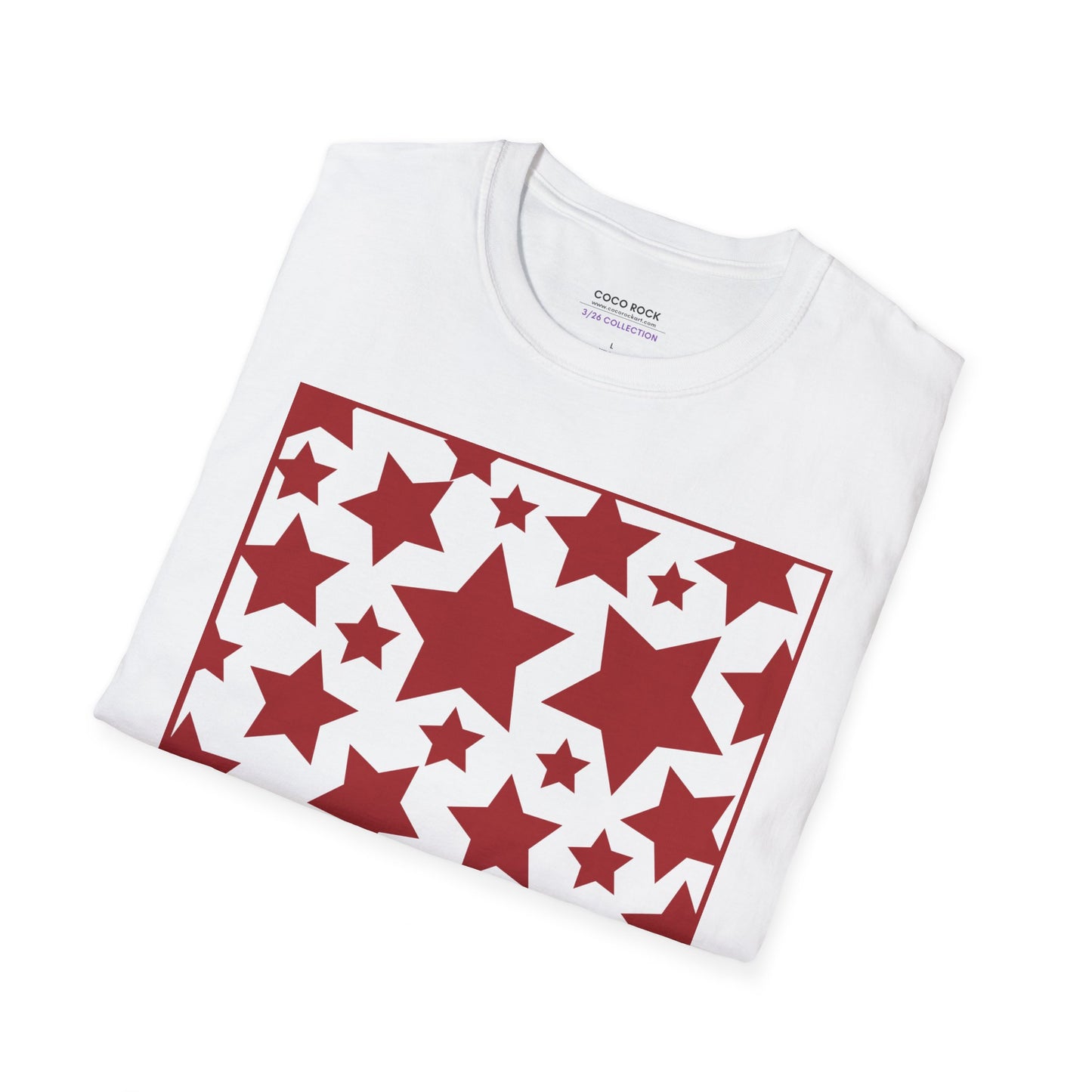 Red Star Pattern - 3/26 Collection - Graphic Unisex Softstyle T-Shirt