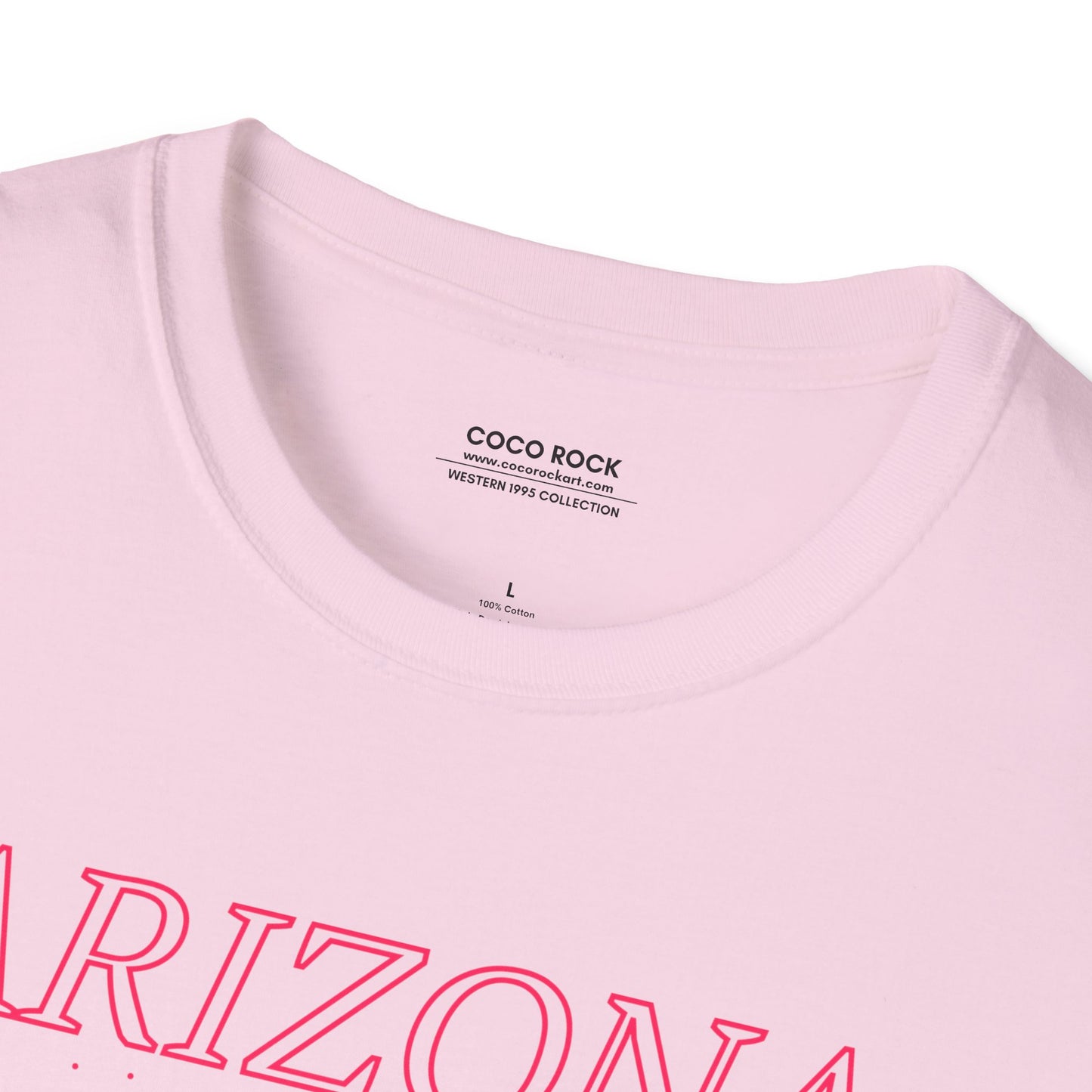 Arizona, USA, Pink Desert Cactus Graphic T-Shirt, Western 1995 Graphic Tee Collection