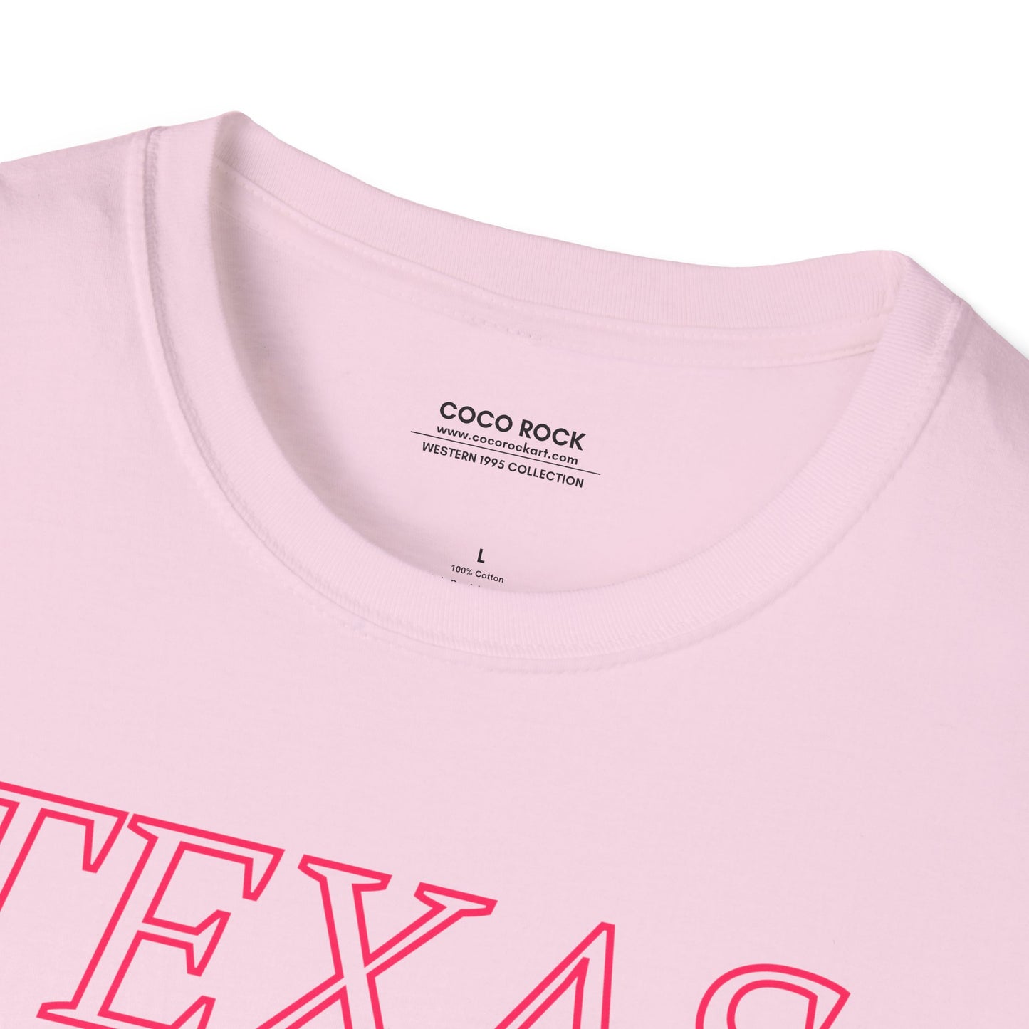 Texas, USA, Pink Desert Cactus Graphic T-Shirt, Western 1995 Graphic Tee Collection