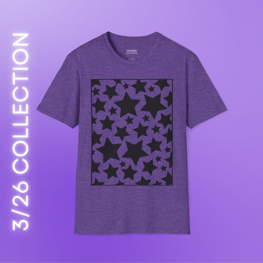 Black Star Pattern - 3/26 Collection - Graphic Unisex Softstyle T-Shirt