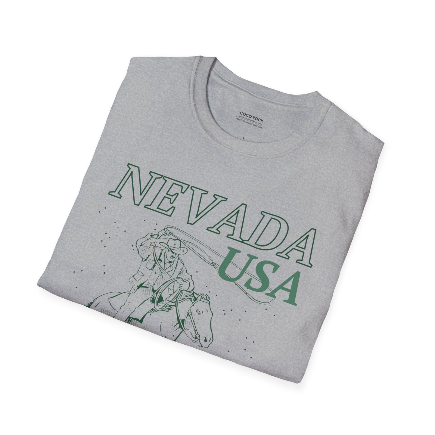 Nevada, USA, Cowboy Lasso Graphic T-Shirt, Western 1995 Graphic Tee Collection