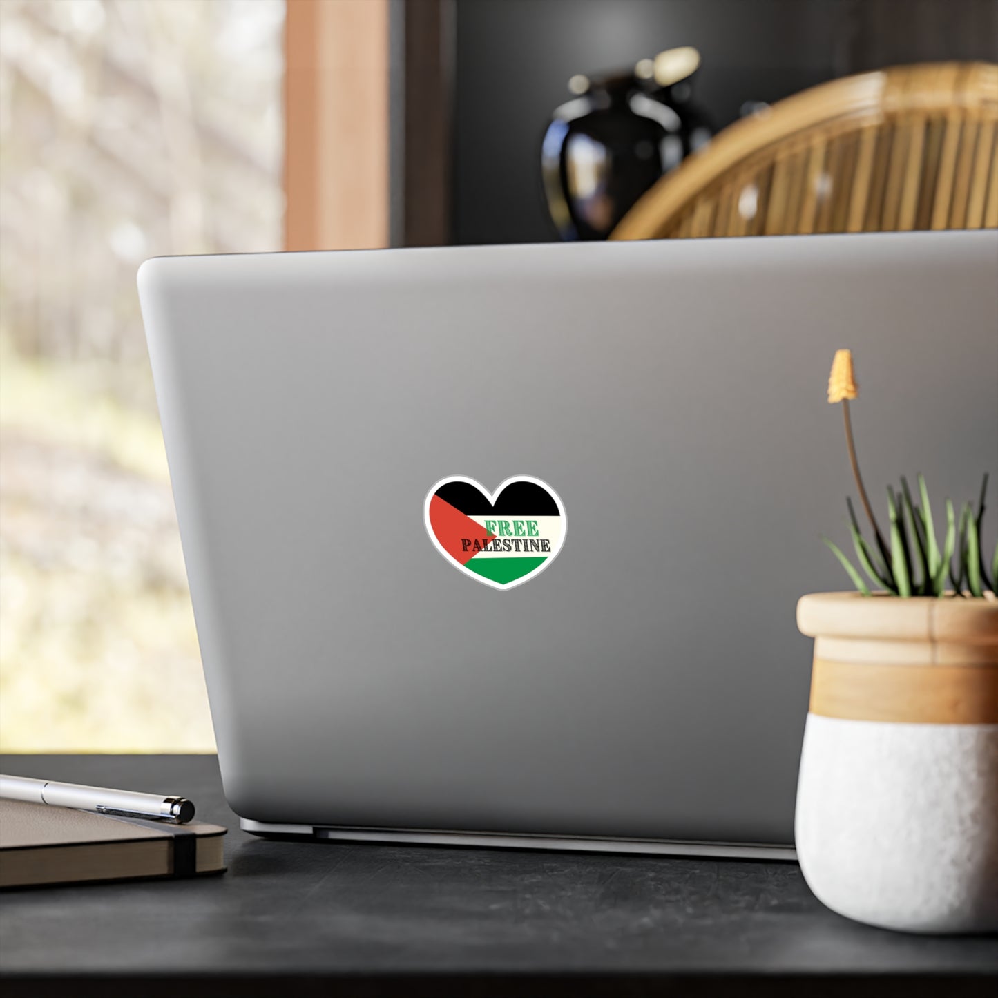 Free Palestine Heart Sticker Kiss-Cut Vinyl Decals