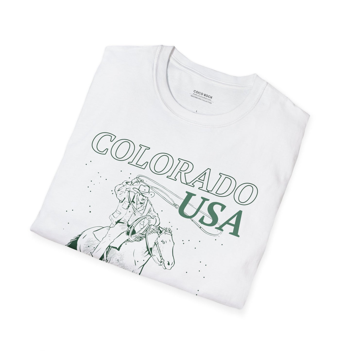 Colorado, USA, Cowboy Lasso Graphic T-Shirt, Western 1995 Graphic Tee Collection