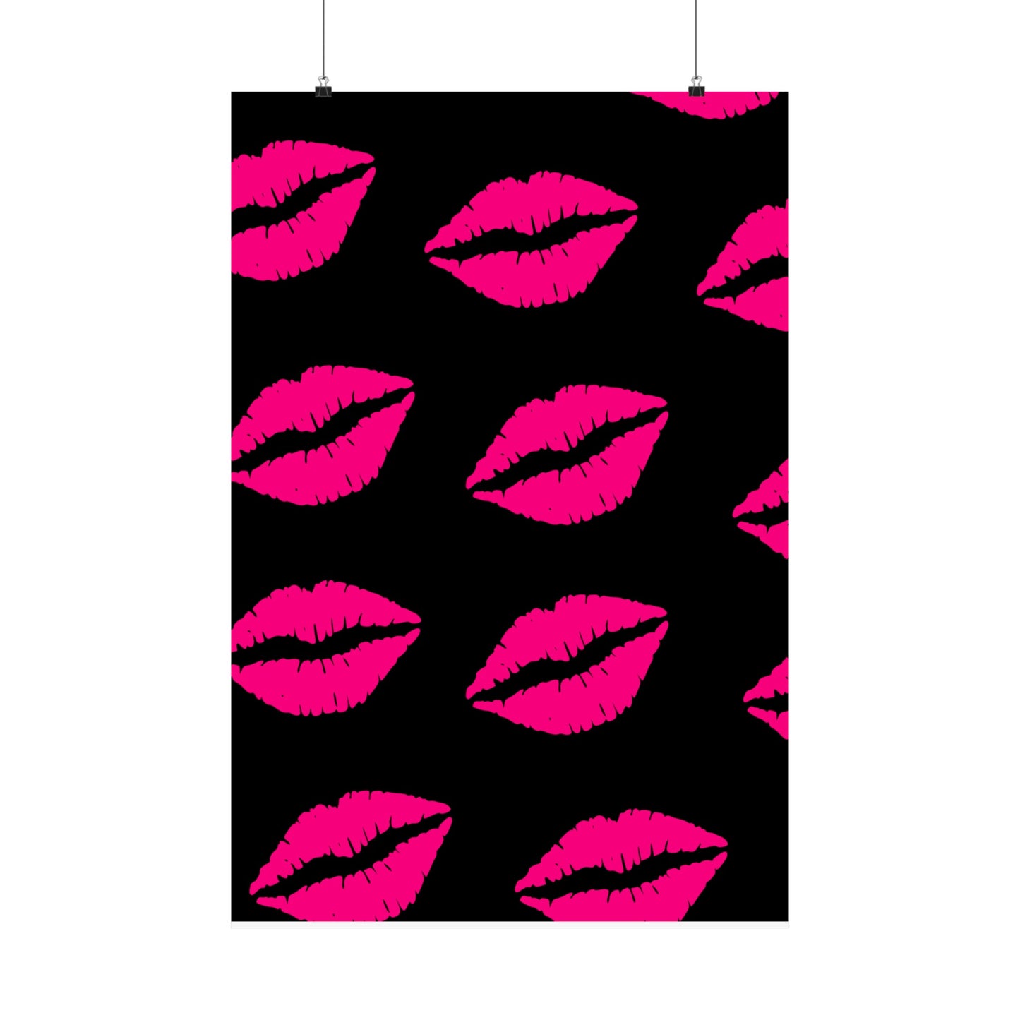 Pop Pink Wall Art - Pink Lips - Matte Vertical Posters